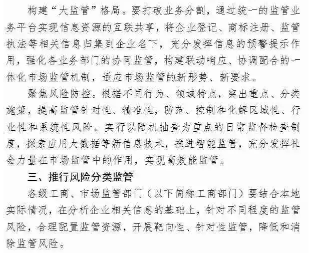 给力！工商总局将推进这些新的监管方式