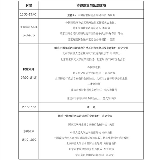 最全版 2016（第二届）中国互联网法治大会议程