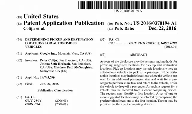 Google 这项自动驾驶的新专利，可能会让 Uber 瑟瑟发抖