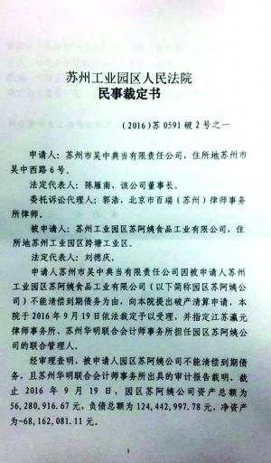 苏州本土企业苏阿姨公司破产 商标已被接手