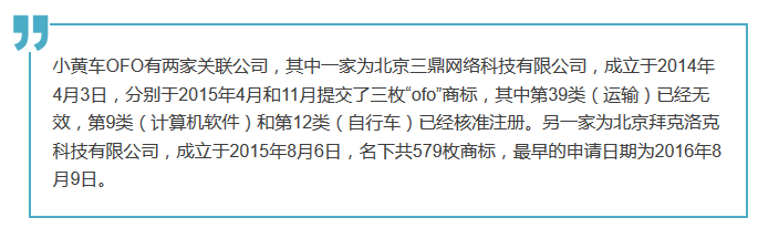 从共享单车话「商标布局」！