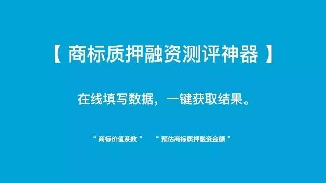 小小「商标质押融资测评神器」 再掀「企业商标质押融资」新浪潮！