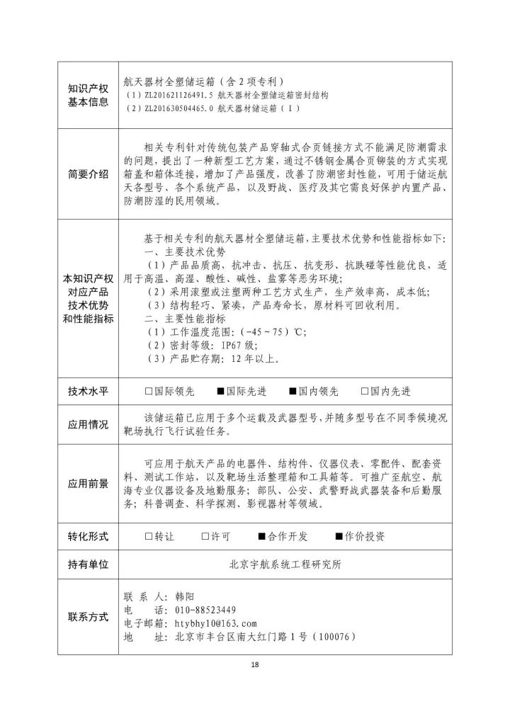 国防科工局、国知局联合发布「第三批国防科技工业知识产权转化」