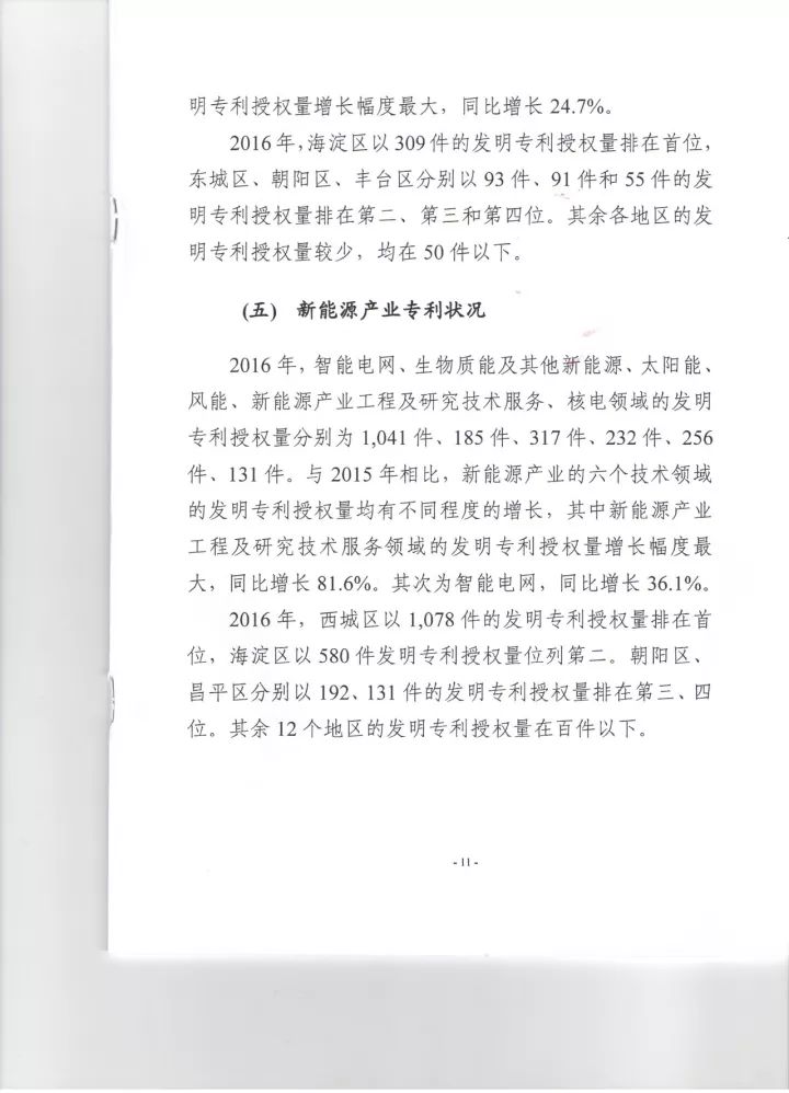 《2016年北京市战略性新兴产业知识产权（专利）状况》白皮书