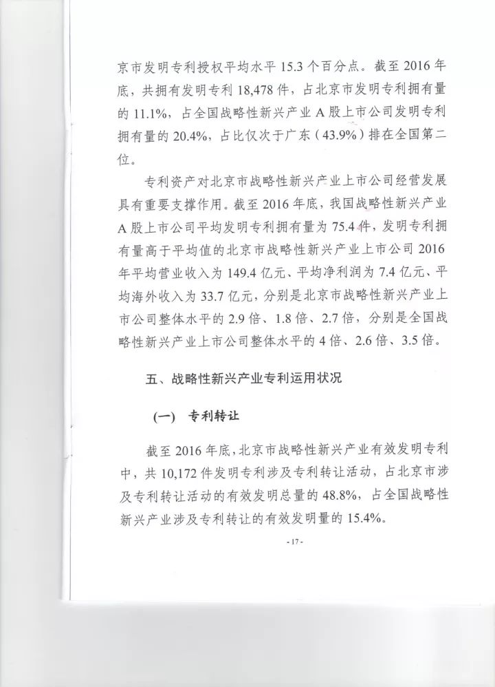 《2016年北京市战略性新兴产业知识产权（专利）状况》白皮书