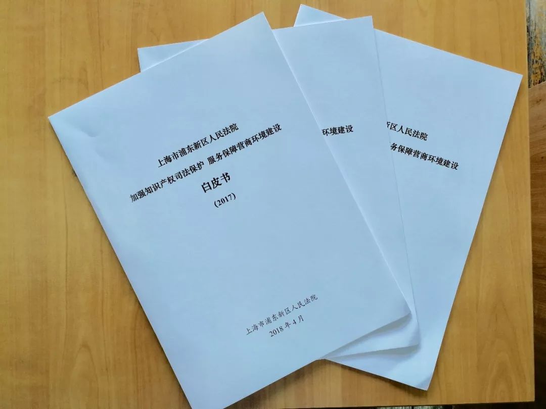 浦东法院加强知识产权司法保护服务保障营商环境建设白皮书（2017）