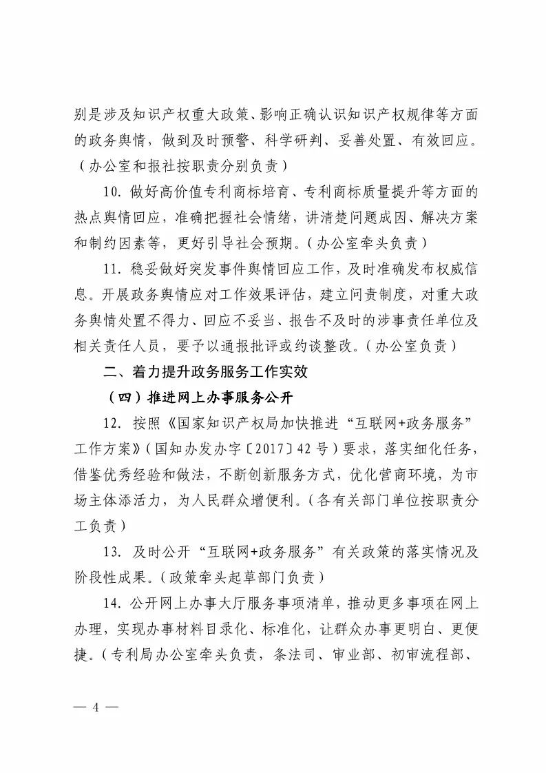 国知局：2018政务公开工作要点印发（附：通知全文）