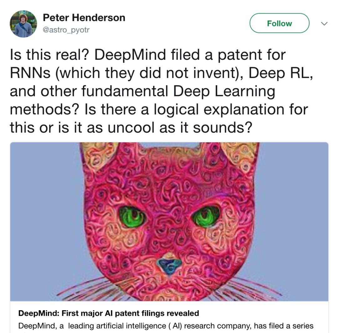 一大波DeepMind专利来袭，AI圈瑟瑟发抖：连RNN都是你家的？