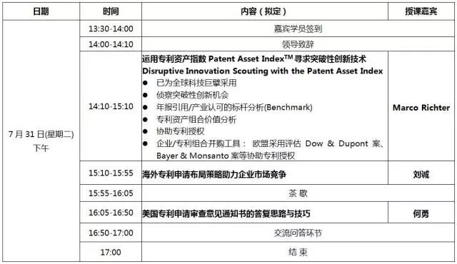 7月31日相约「深圳企业海外专利实务研讨会」