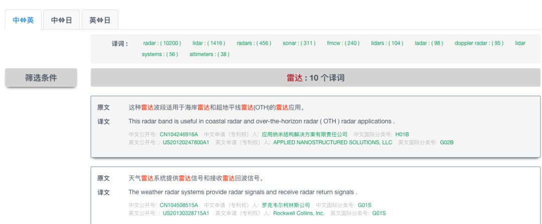 一款集「专利机器翻译和专利词典」的综合服务平台“AIpatent”