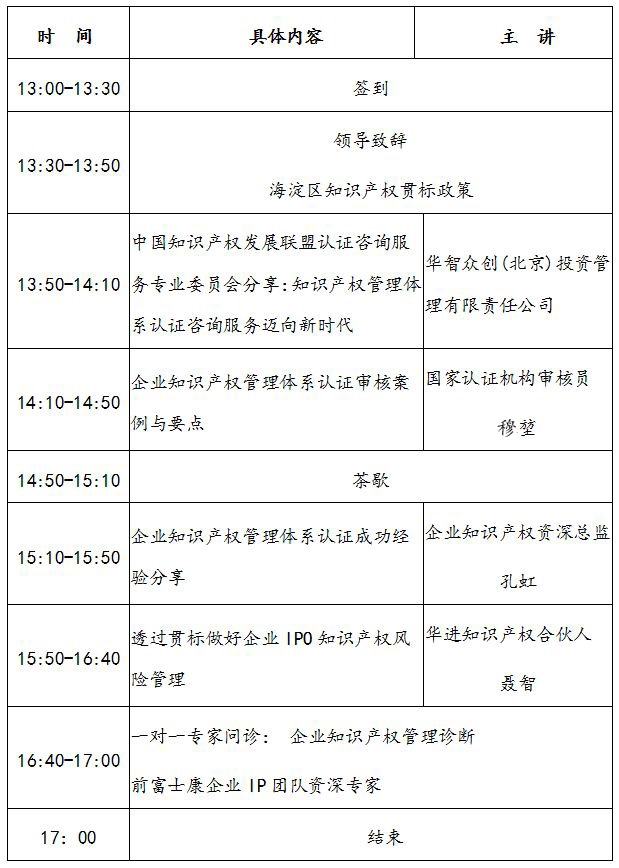 【限额报名】企业知识产权贯标&IPO知识产权风险管控沙龙