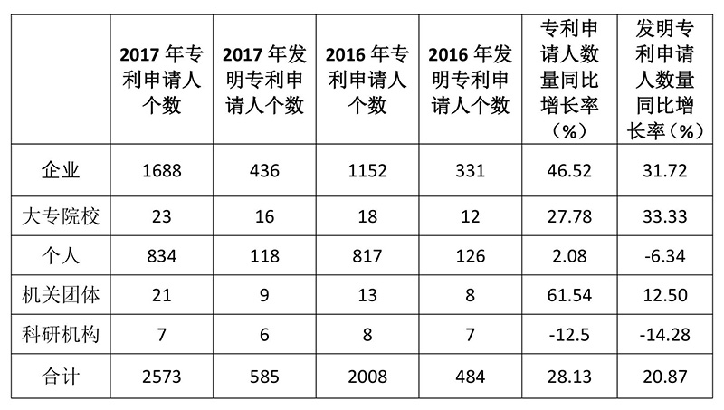 广州市白云区2017年专利数据分析报告