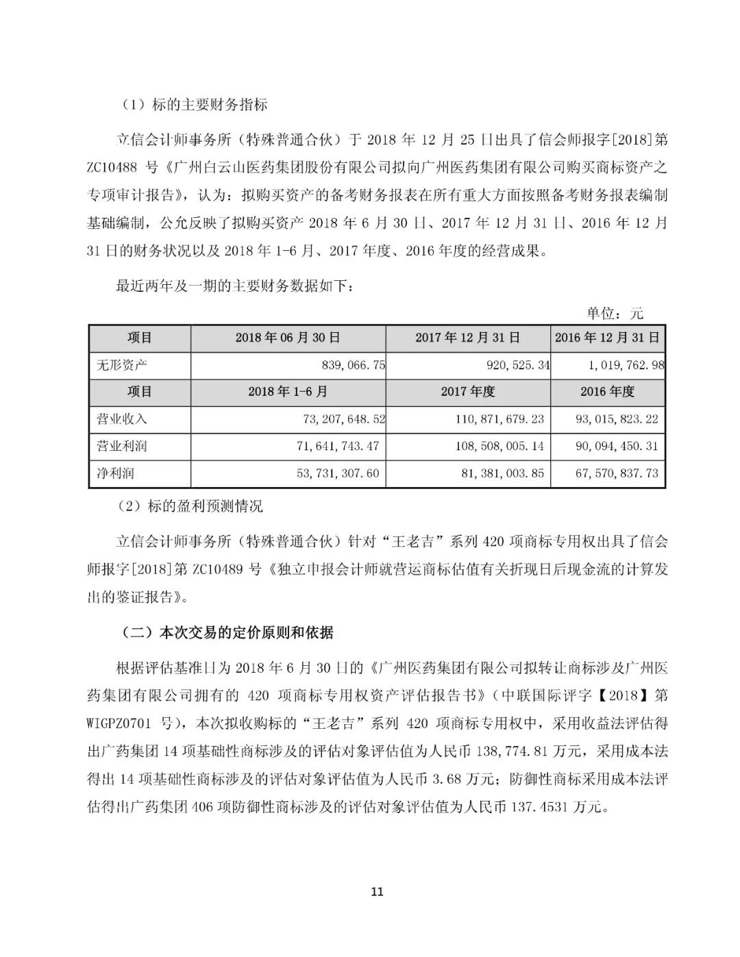 白云山拟13.89亿元收购“王老吉”系列商标（附：公告全文）