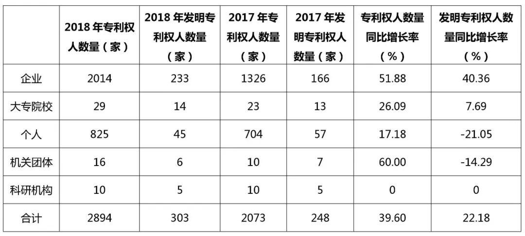 广州市白云区2018年全年专利数据分析