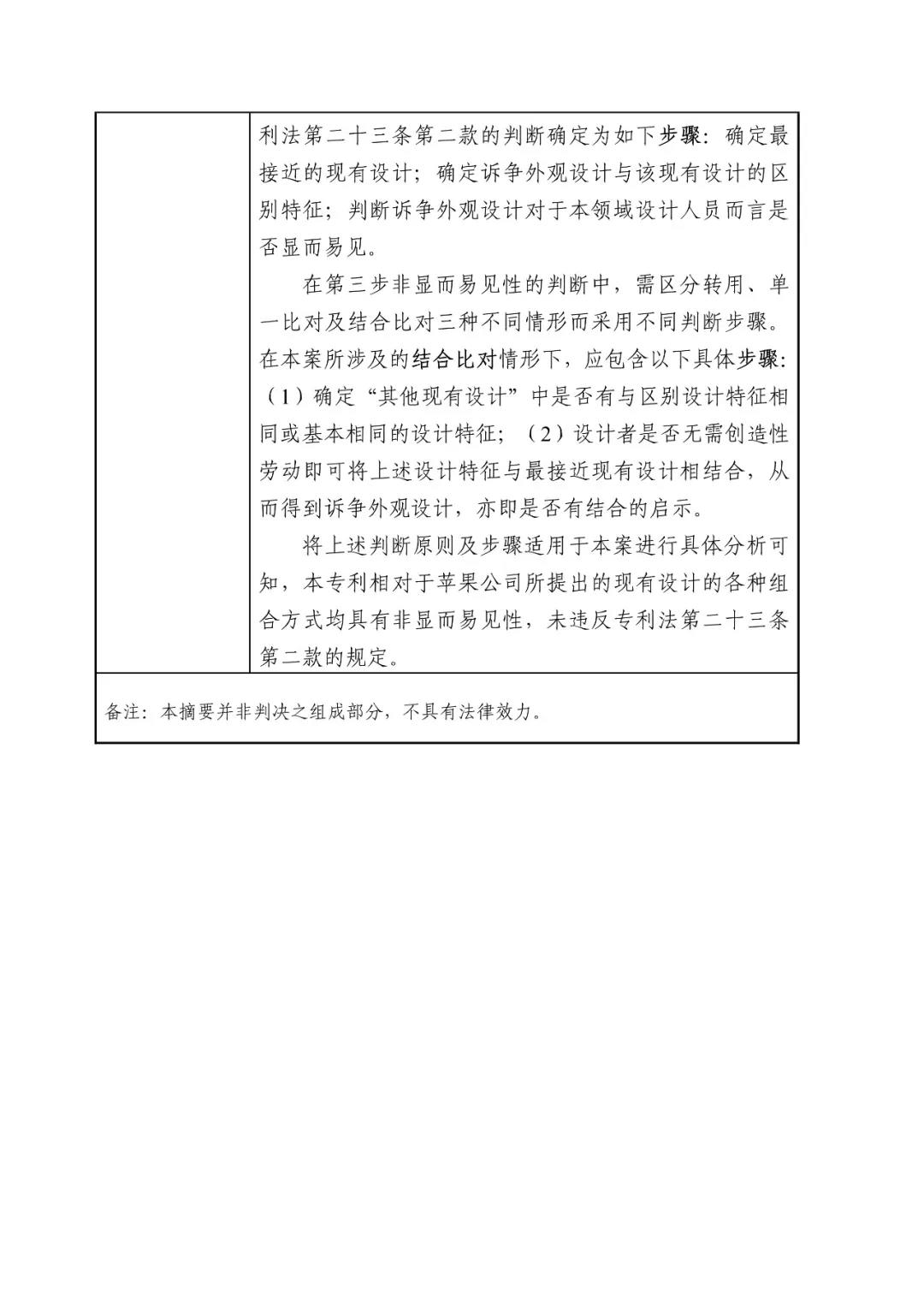 苹果诉佰利专利无效案（判决书全文）