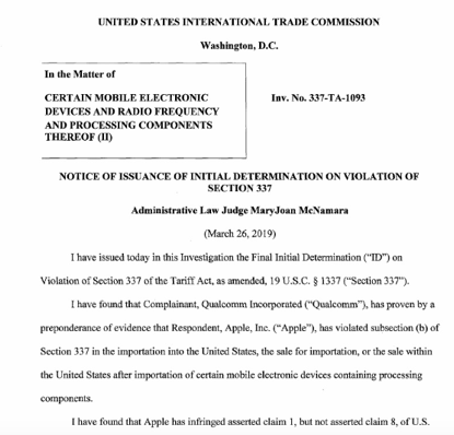 苹果侵犯高通专利！ITC或发禁令在美禁售iPhone