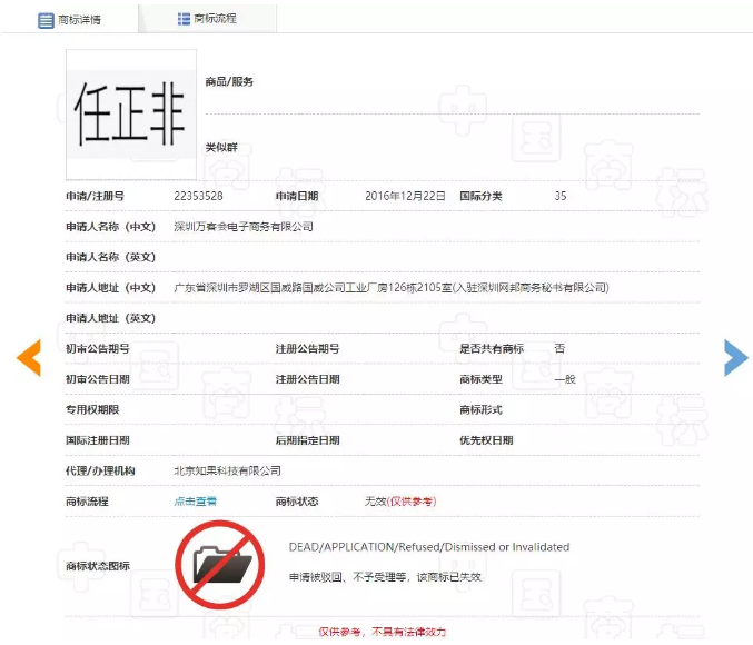 “任正非”、“孟晚舟”姓名被抢注为商标？