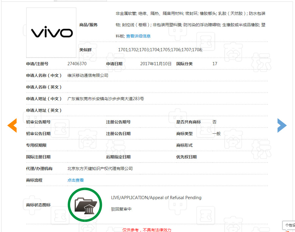 4080件商标保驾护航的VIVO，这件“VIVO”商标却被驳回了！