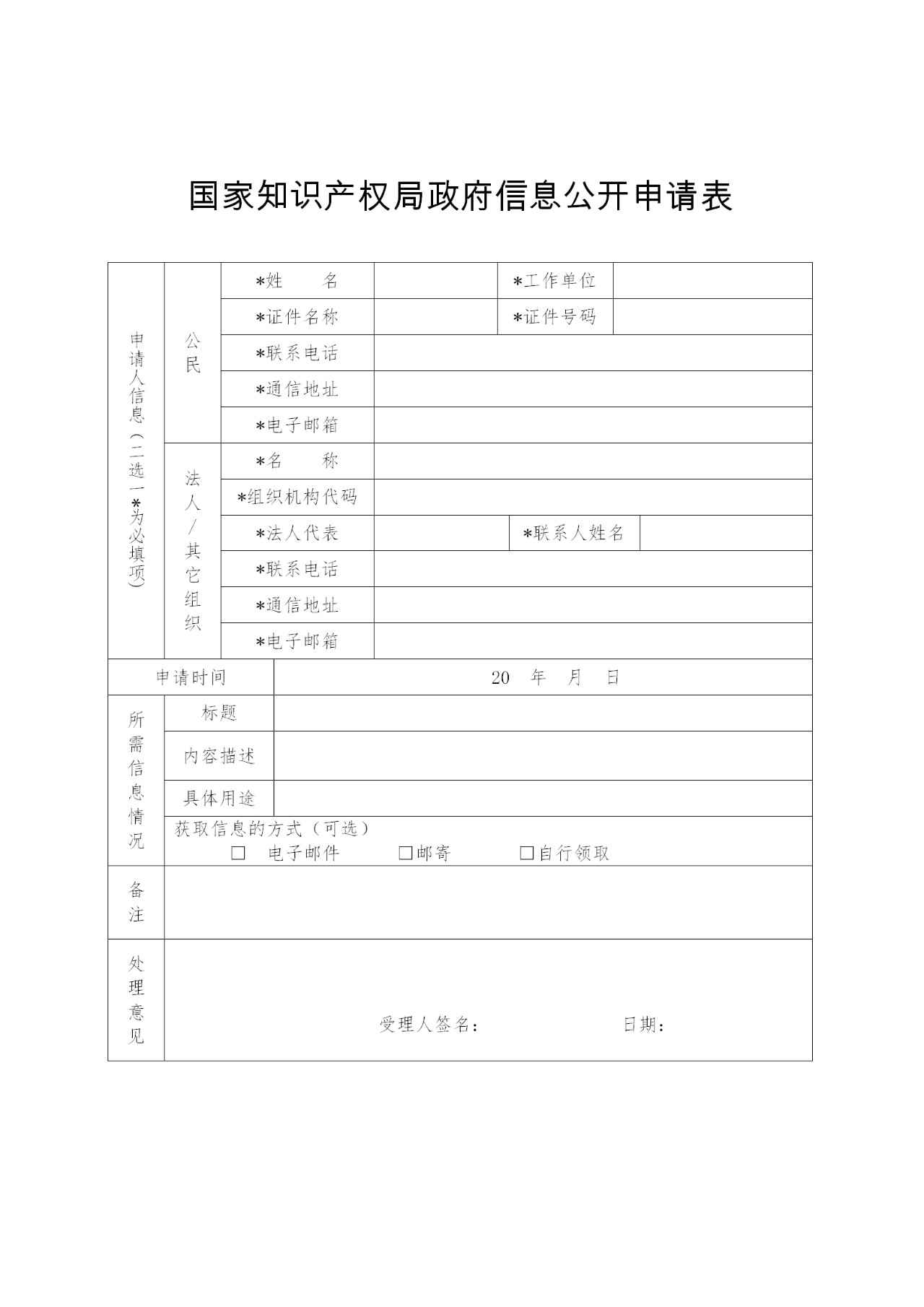 国家知识产权局政府信息公开实施办法（修订）全文