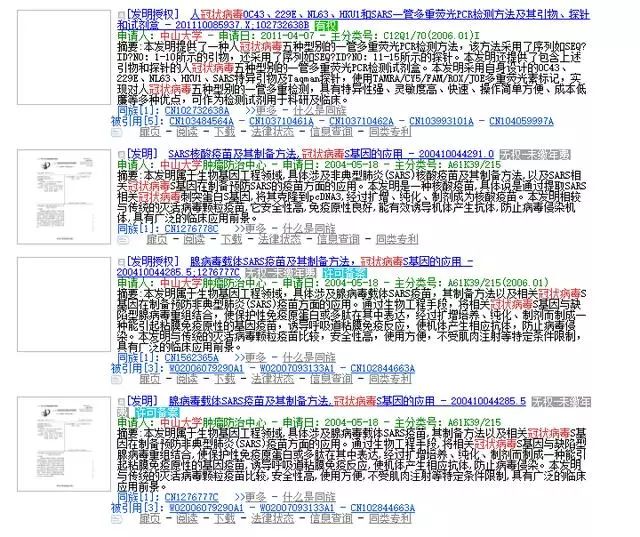 复旦大学、厦门大学、浙江大学、中山大学关于冠状病毒专利情况