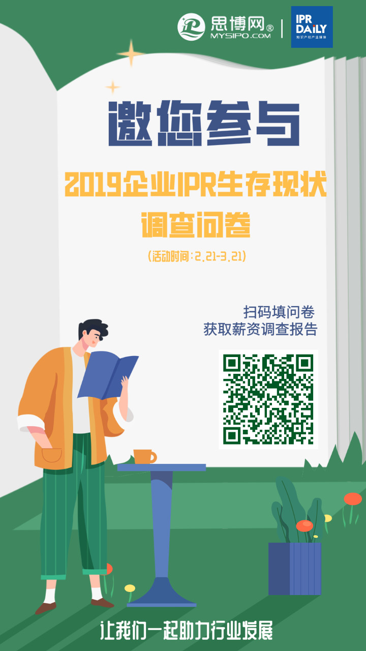 2019年企业IPR薪资&生存现状调查问卷发布！