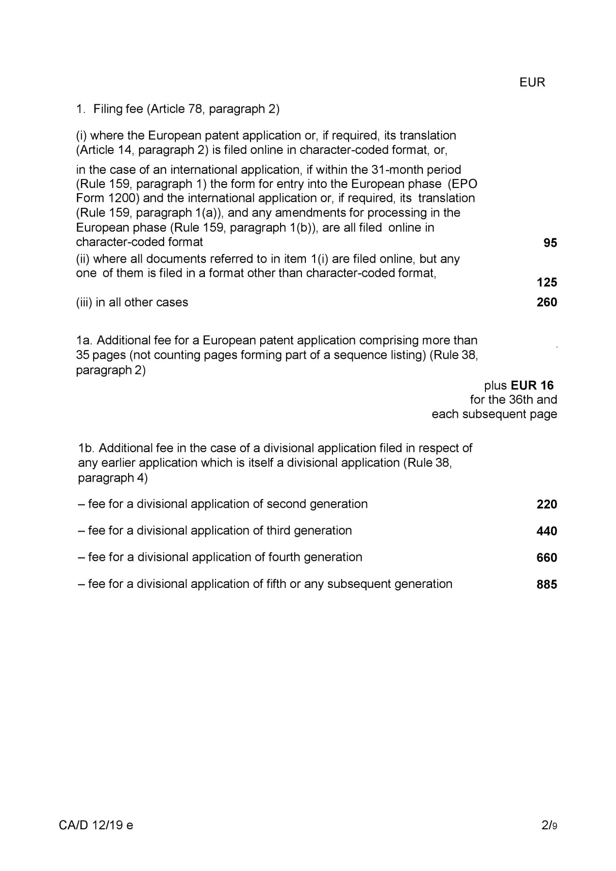 欧洲专利局自2020年4月1日起实施新的收费标准