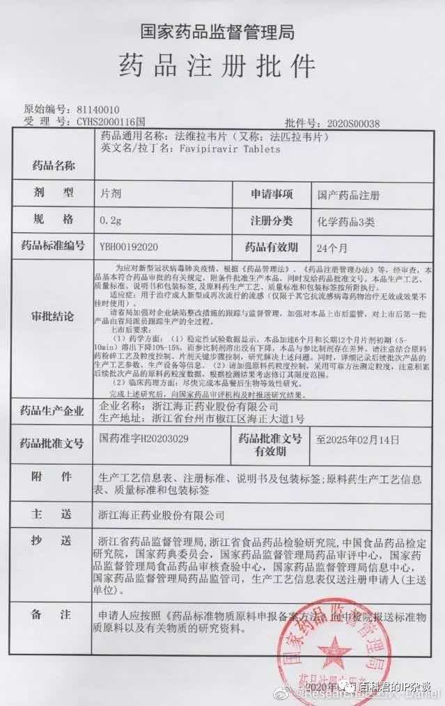 新冠肺炎专利分析遴选：一种新冠肺炎潜在治疗药物