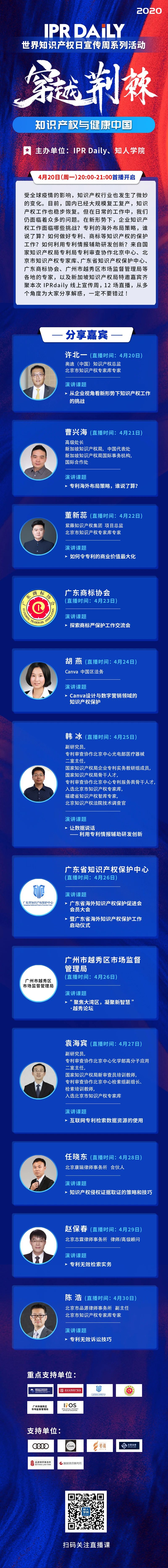 12场直播盛宴！IPR Daily 426知识产权线上宣传周直播日程公布！
