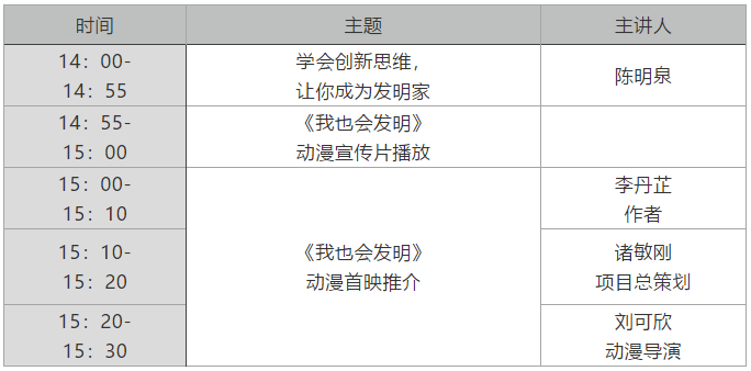 周二下午14:00直播！留住孩子的想象力——《我也会发明》动漫首映推介！