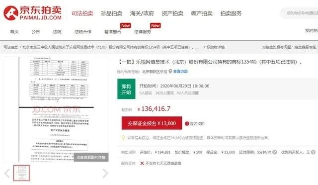 #晨报#乐视网1354项商标开拍，最高出价已超7000万；使用近似包装，“崂小”侵权“崂山”判赔40万元