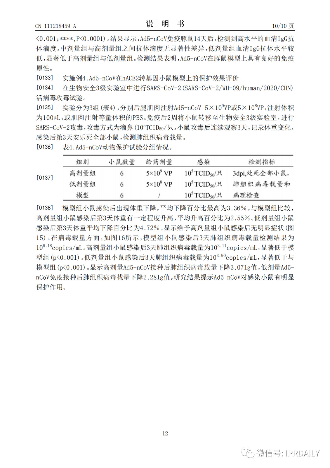 好消息！陈薇团队获得国内首个新冠疫苗专利！