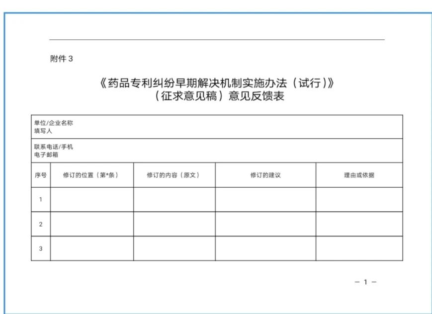 国家药监局 国知局：药品专利纠纷早期解决机制实施办法（试行）