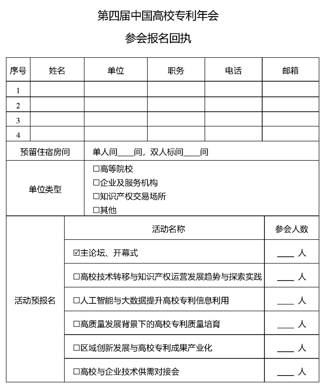 第四届中国高校专利年会邀请函