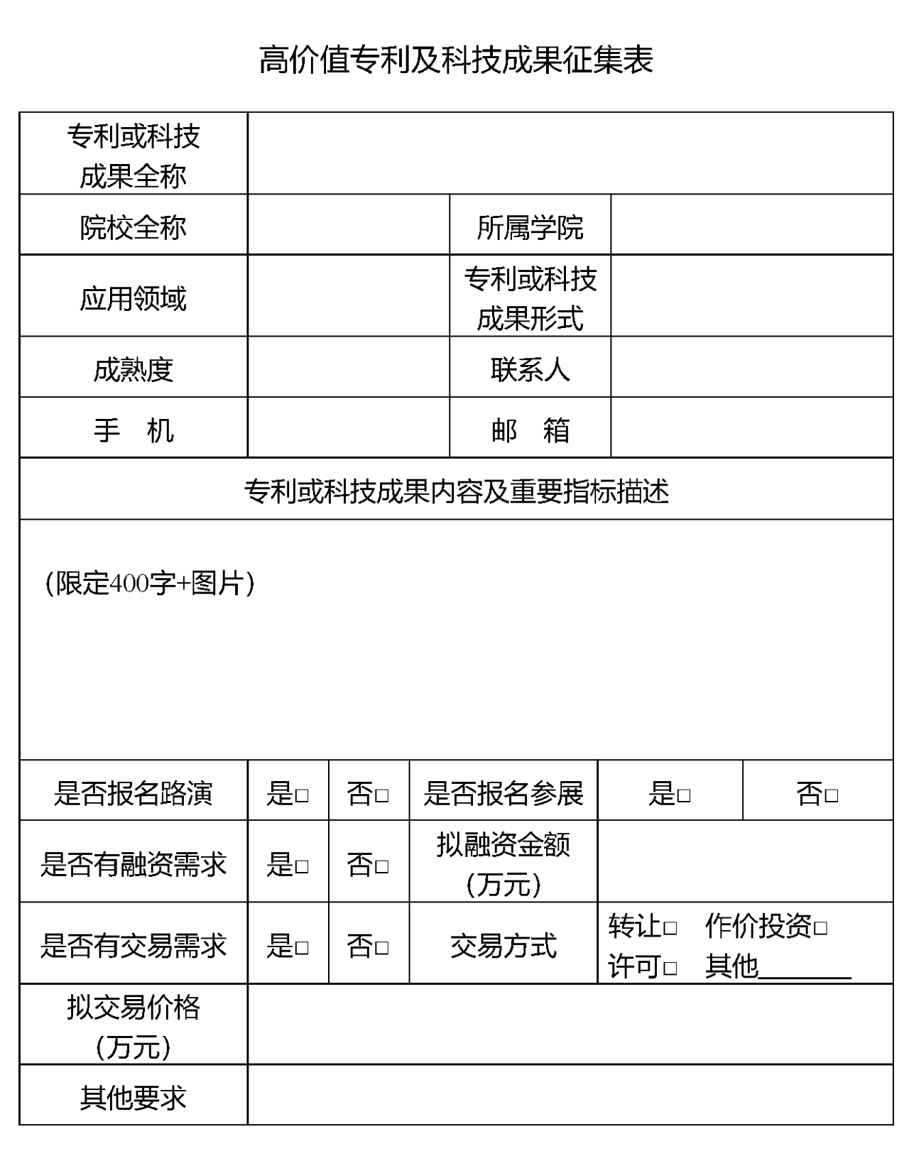 第四届中国高校专利年会邀请函