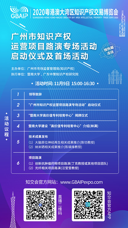 知交会预热期活动｜广州市知识产权运营项目路演专场活动启动仪式及首场活动