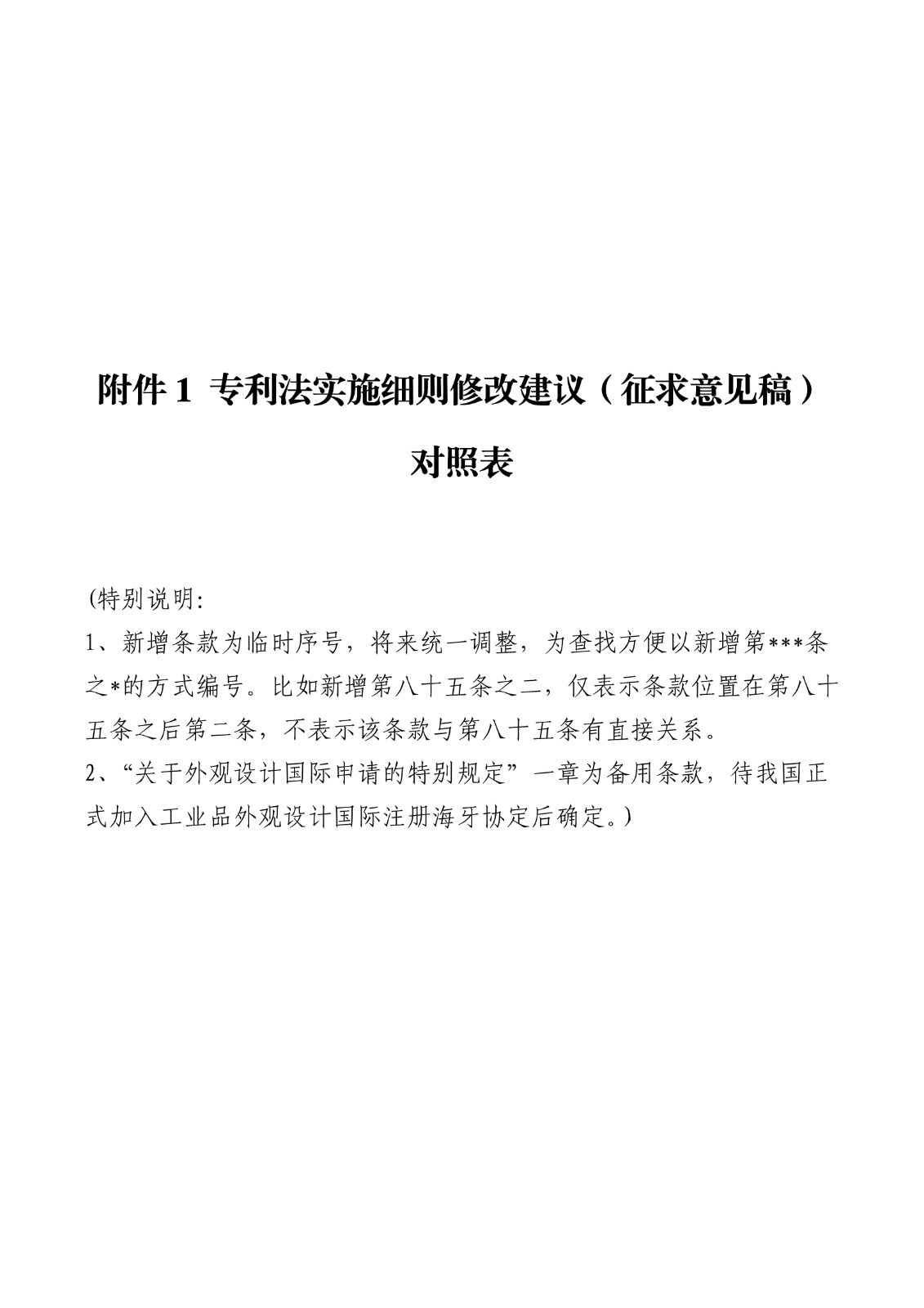 《专利法实施细则修改建议（征求意见稿）》全文！