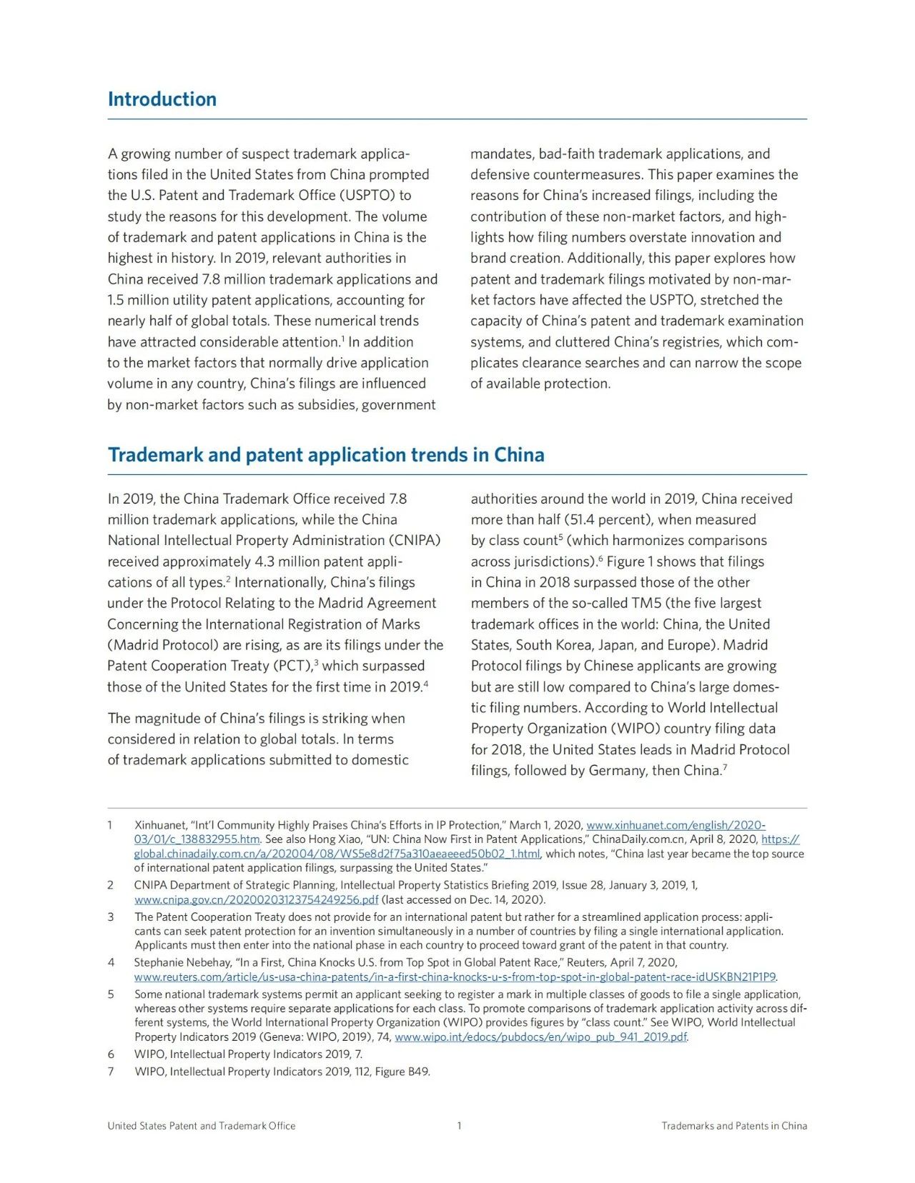 美国专利商标局（USPTO）发布针对我国专利和商标申请增长因素的调查报告