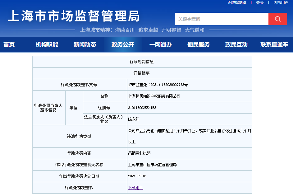 因6个月未开业/停业，这两家知识产权服务机构被吊销执照！