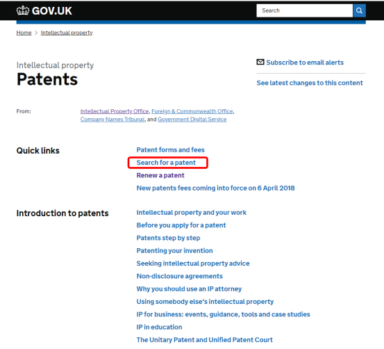 英国专利法律状态和年费查询步骤