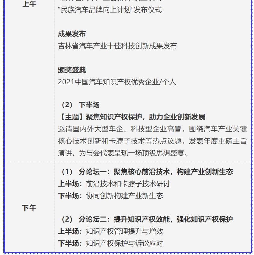 2021年中国汽车创新大会暨中国汽车​知识产权年会