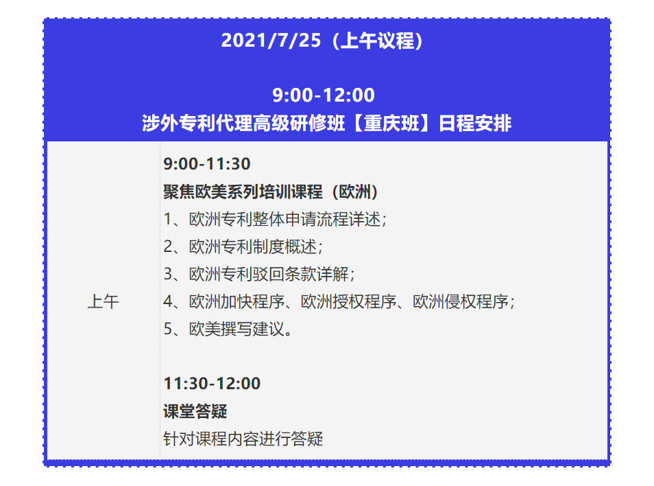 讲师公布！2021年「涉外专利代理高级研修班【重庆站】」来啦！