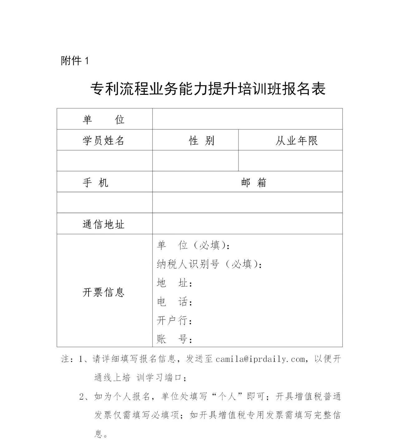 报名！「专利流程业务能力提升培训班」开班啦！