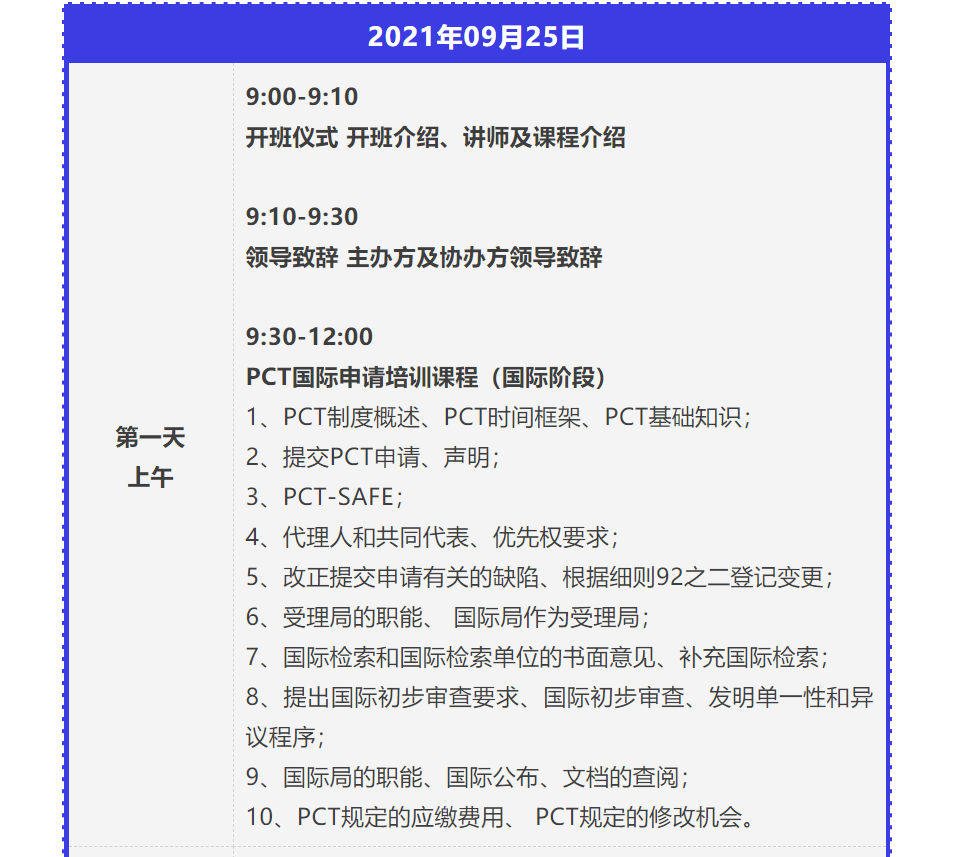 报名！2021年「涉外专利代理高级研修班【上海站】」来啦！