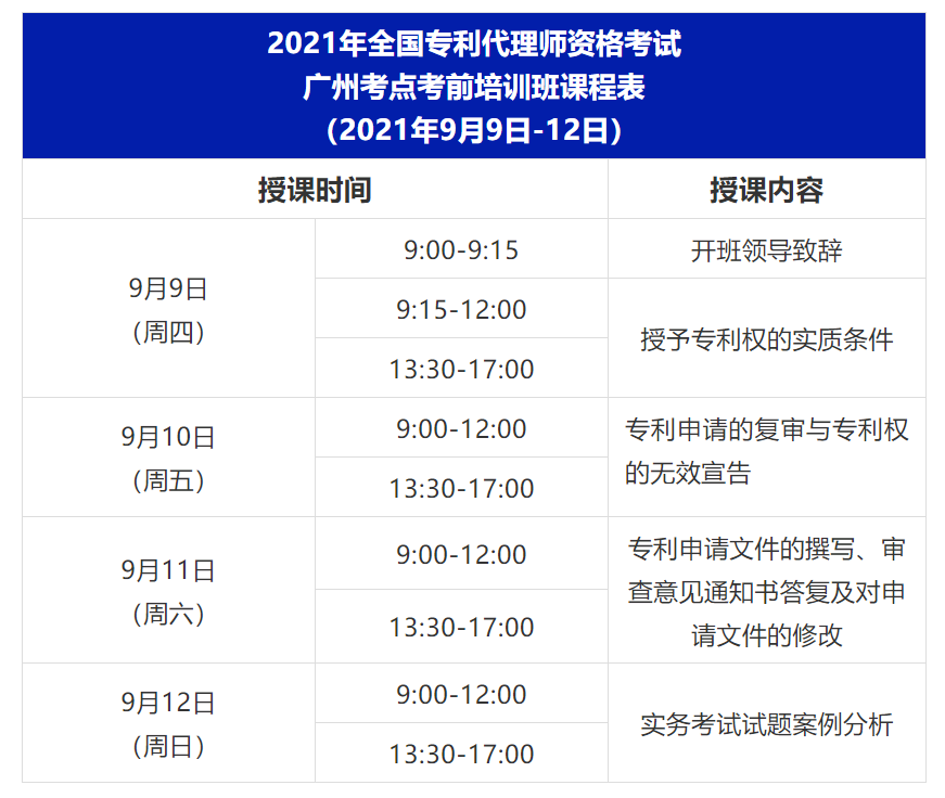 报名倒计时！广东专利代理协会将举办2021年全国专利代理师资格考试广州考点考前培训班（通知全文）