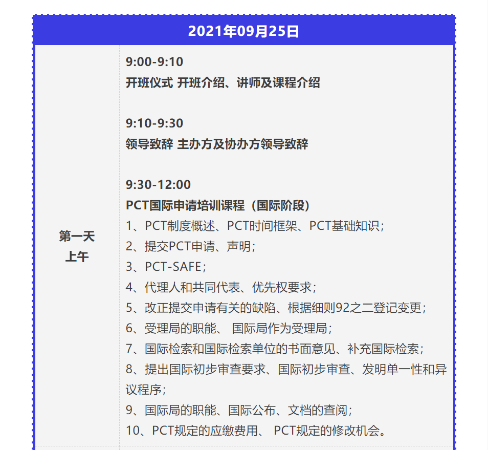 讲师公布！2021年「涉外专利代理高级研修班【上海站】」即将举办！
