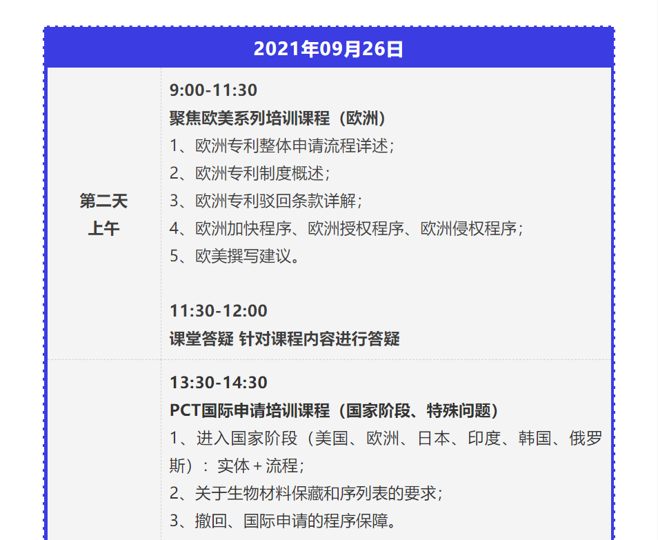 讲师公布！2021年「涉外专利代理高级研修班【上海站】」即将举办！