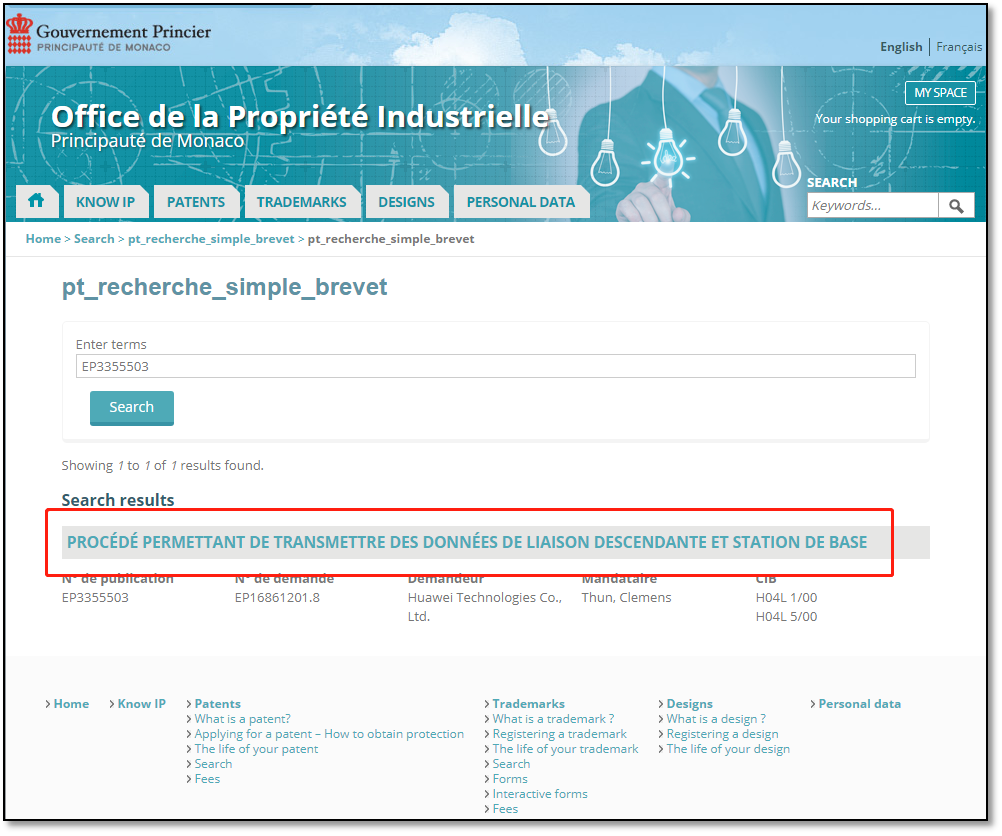 各国/地区专利年费查询（十三） | 摩纳哥专利法律状态和年费查询步骤