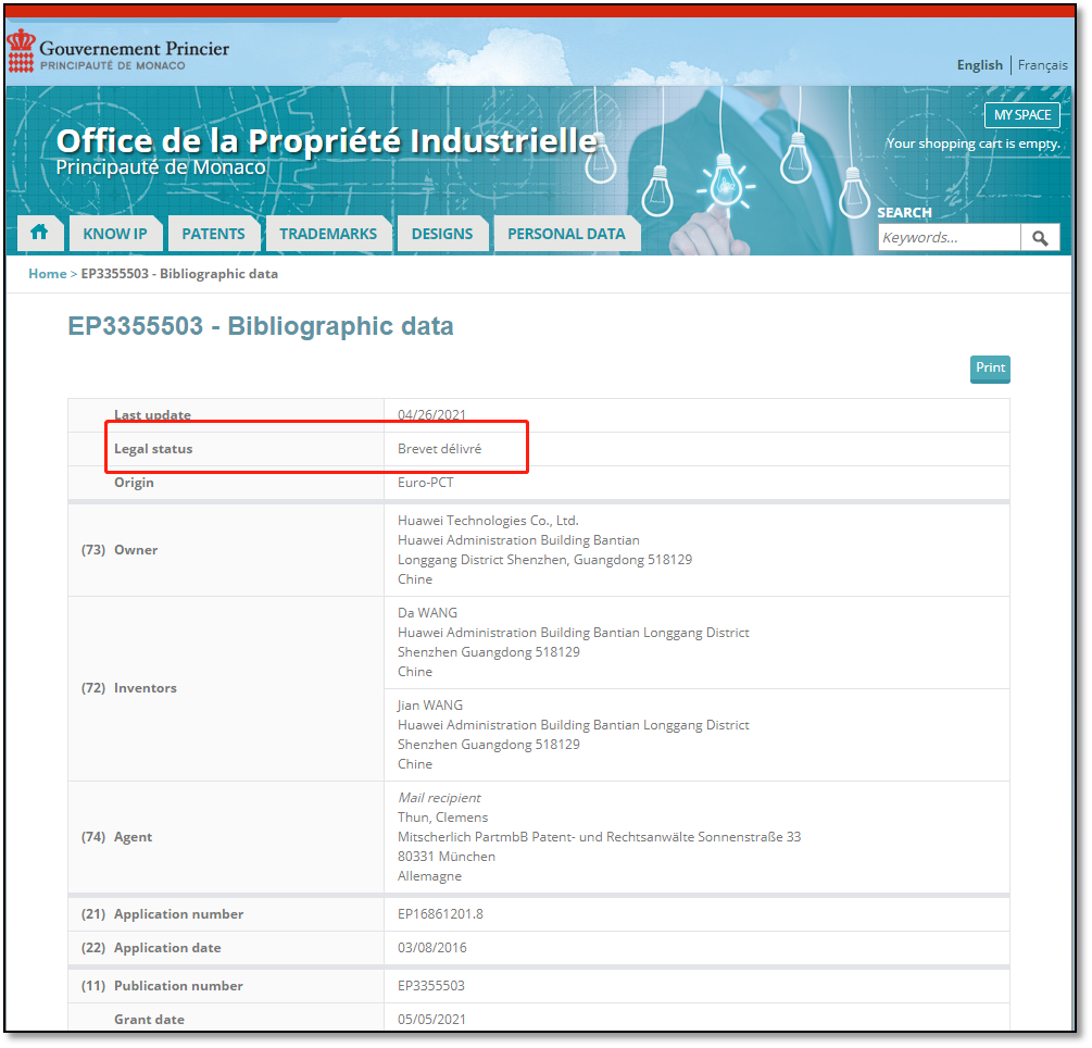 各国/地区专利年费查询（十三） | 摩纳哥专利法律状态和年费查询步骤