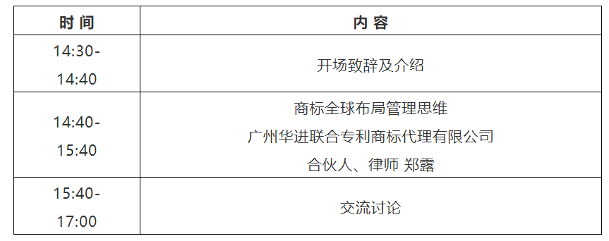 报名 | 商标全球布局管理思维沙龙活动