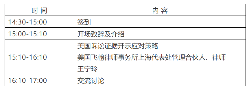 海外知识产权保护系列主题沙龙之美国诉讼证据开示应对策略